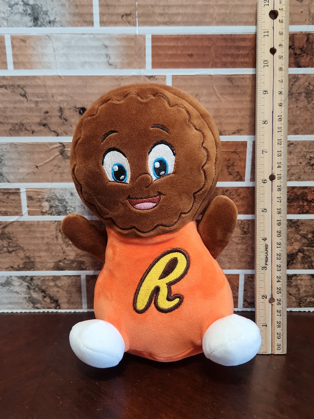 Smiling Cookie Plush Toy in Orange and Brown - Kids Stuffed Animal